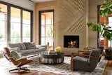 Living Room Fireplace in the River House 2 by Bentley Tibbs Architect