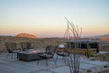 Outdoor, Back Yard, Desert, Pavers Patio, Porch, Deck, Hot Tub Pools, Tubs, Shower, and Slope Welcome to The Edge - our modern, minimalist hideaway boasting the best views in the high desert. This is the sight you'll get to enjoy each morning.  Photo 9 of 11 in The Edge by Adam Goldsmith