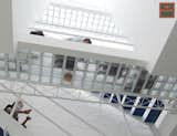 Staircase use Brick Glass for take light from roof to ground floor