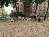 New seating installation at Moore-Jackson Community Garden, October 2020.