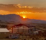 Sunrise at “The Bark”.  The Southern Orientation was specifically chosen to capture maximum solar gain through double pane doors and windows.
