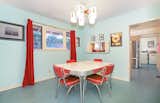 1960s KFC chandelier in dining room with serving hatch 