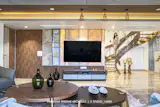 Unique TV Unit design with Backlit Stone Veneer