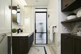 Guest bathroom is a vision of classic elegance in black & white