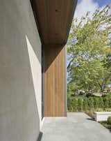 limestone walls and slate hardscape were used to create a natural extension of the site.