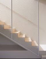 Plywood stair and metal handrail details