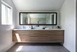 Floating modern vanity has all the right proportions in this Modern Master Bath