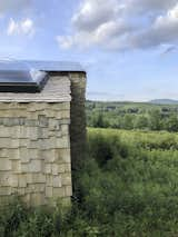 Exterior, Shed RoofLine, Wood Siding Material, Shingles Roof Material, and Cabin Building Type View from the back and detail of the cedar shingles finish  Photo 7 of 11 in Catskills Birdhouse at Bellfire by Mina Teslaru