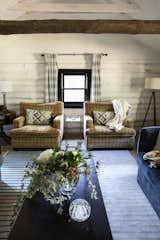 Cabin with chairs from Remix in Astoria, Queens, Blue sofa & side table from Interior Design