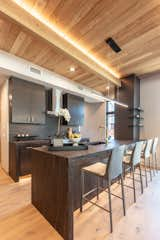 No shaker cabinets!  Builder grade was not cutting it for this project.  The Measom's chose a scandi/mountain inspired look for their homes. (Gourmet Kitchen and Adjacent Butler's Pantry)