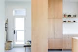 Kitchen, Refrigerator, Vinyl Floor, Wood Cabinet, and Engineered Quartz Counter  Photo 17 of 26 in Harlan-Bogan House by Matthew Warner