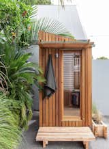The sauna is 2 sqm and designed for 2 people to be seated comfortably with a traditional electric corner heater.