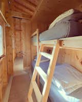 Bunk beds provide additional sleeping space in the Meadow cabin.
