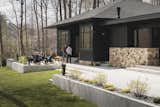 Rear patio seating around firepit