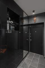 Black storage system in the corridor 