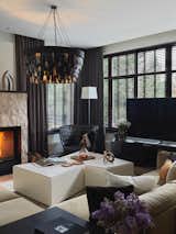 Living room with  a fireplace 