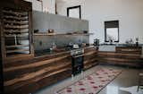 Kitchen, walnut cabinets