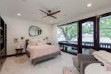 Principal Bedroom with original cabinet/shelving and private cantilevered balcony @ 2727 E Lakeshore Dr, BR,La