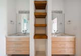 Cabinetry detail in upstairs jack and Jill bath. 