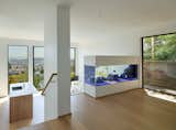 arriving point at the lower level with custom built fish tank