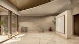 The kitchen was designed to be hidden and integrated into the walls, creating a clean, clutter-free space.