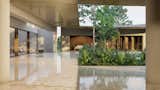 The patio garden is abundant with vegetation, separating visually the more intimate bedroom zone from the public living areas.