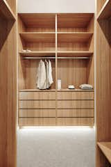 Walk-in wardrobe providing easy organisation and storage.