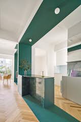 A 1920s Barcelona Flat Trades Confining Walls for a Green-Painted Partition - Photo 7 of 10 - 