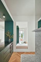 A 1920s Barcelona Flat Trades Confining Walls for a Green-Painted Partition - Photo 4 of 10 - 