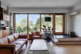 View out of the floor to ceiling windows out to the deck