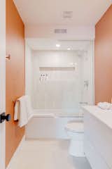 Full downstairs bathroom with rainfall shower and deep soaking tub