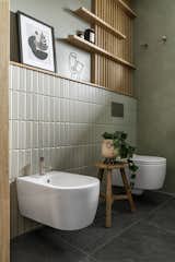 Bath Room, Wood Counter, Tile Counter, and Ceramic Tile Floor  Photo 3 of 17 in Colorful Home Milan by Thus Newswire
