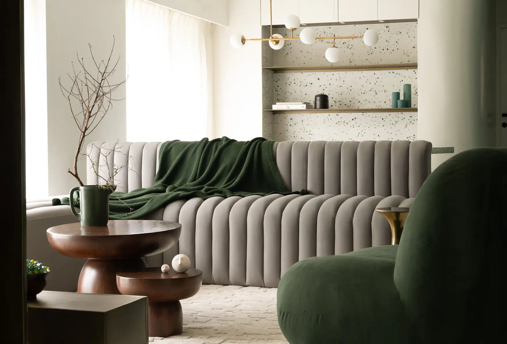 Image showcasing Photo 10 of 22 in Deep Greens and Gold in This Renovated Apartment ...