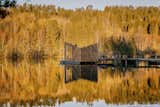 Flo is a floating, off-grid cabin located on the Halden Canal in Norway, an area steeped in logging history. The 323-square-foot accommodation is limited in size, but it’s portable plan provides unlimited vantages of the woods and water.