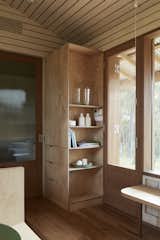 The interior incorporates low-toxin finishes and natural materials like timber and oriented strand board.