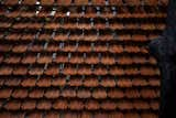 Recycled Roof Shingles Become a Textured Fence For a Curved Home in India - Photo 4 of 15 - 