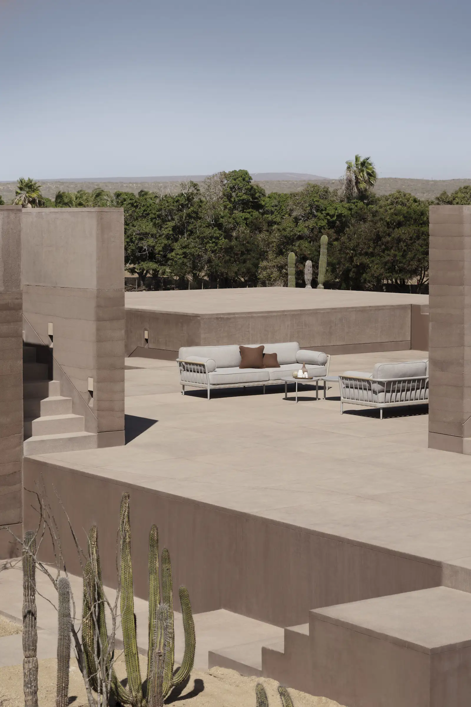 Photo 14 of 15 in A Dusty-Pink Rammed Earth Home Appears to Rise Out of ...