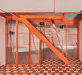 A Framework of Orange and Green Steel Reorganizes a Madrid Home for a Family of Four