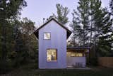 The corrugated metal siding was selected for its durability—capable of withstand harsh Michigan winters and hot summers. Its galvanized finish morphs in the shifting light and changing seasons.