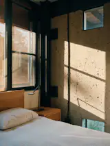 Some of the surviving concrete walls were left exposed.