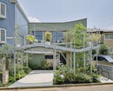 A Curvy Catwalk Dotted With Plants Buffers a Tokyo Home From the Street