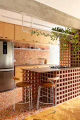 Beautifully Chaotic Caquinhos Tile Grounds This Small Apartment Renovation in Brazil - Photo 8 of 10 -