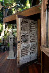 There are several hand-carved doors throughout the home.