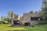 The villa is built primarily with concrete, an unusual choice for a residence during the 1970s.