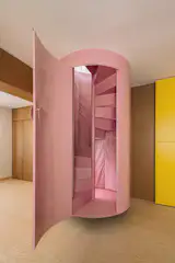 A Pink Stair Punctuates a Family’s Renovated 720-Square-Foot Madrid Apartment - Photo 8 of 15 - 