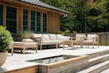 The 1,150 square foot white cedar deck has various seating clusters and a plunge pool.