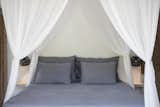Detail of Main Bedroom king bed under romantic mosquito nets.