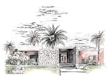 Exterior, Stone Siding Material, House Building Type, Concrete Siding Material, and Flat RoofLine Watercolor Hand-drawing of the entrance  Photo 1 of 6 in T.O. House by Zin Archi Marrakech
