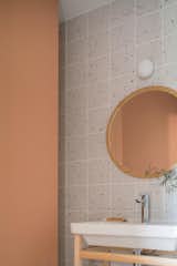 Terracota colour for the toilet.