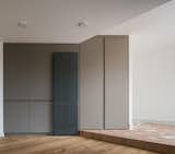 Storage closets and fridge (dining area) are hidden in the west wall.